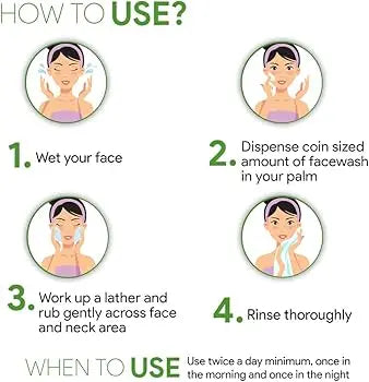 QNanofair Salicylic & Lactic Acid Face Wash Useful for Clear, Acne Prone Skin, 100% Natural with Salicylic Acid, Lactic Acid and Zinc, Useful For Daily Use for all the Skin Types QNanofair